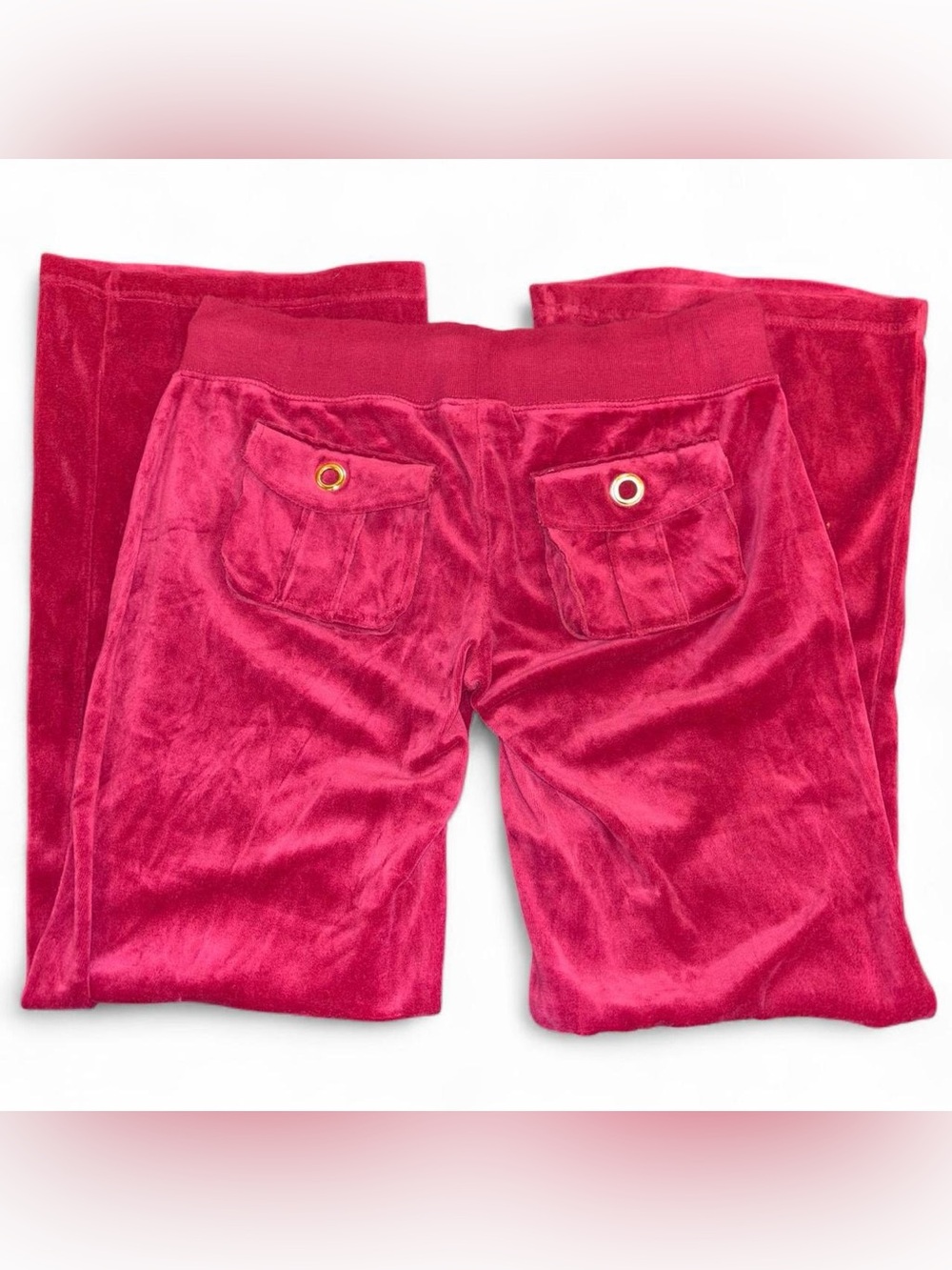 MOSSIMO Supply Co Y2K Style Red Velour Flare Pants Size Large